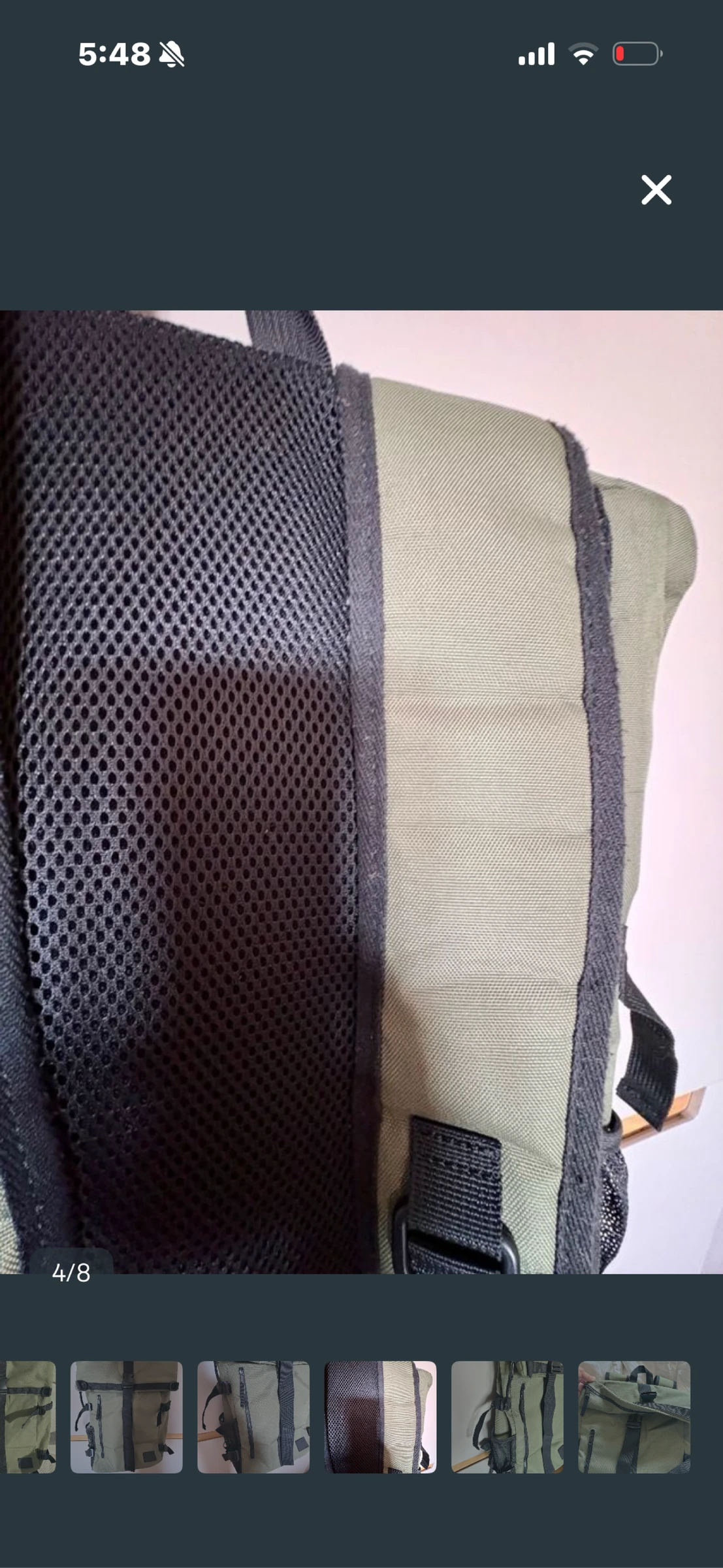 Green roll-top style backpack – photo 4